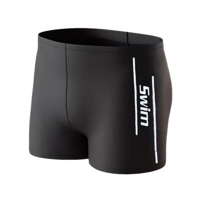 Men's Elastic Swim Trunks Quick-Dry Anti-Embarrassment Beach Shorts U-Shaped Crotch Drawstring Waist Boxer Shorts for Water Sports Surfing