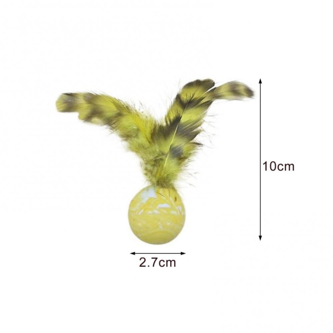 5 Pcs Cat Feather Ball Toy Interactive Mini Bouncy Balls with Feather Cat Exercise Ball Teeth Cleaning Toy for Indoor Cats 5 Pcs Cat Feather Ball Toy Interactive Mini Bouncy Balls with Feather Cat Exercise Ball Teeth Cleaning Toy for Indoor Cats