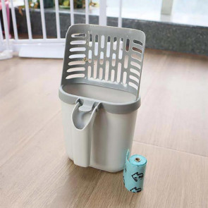 Cat Litter Scooper with Holder Cat Litter Shovel with Integrated Detachable Waste Container Larrge Portable Cat Poop Scooper 