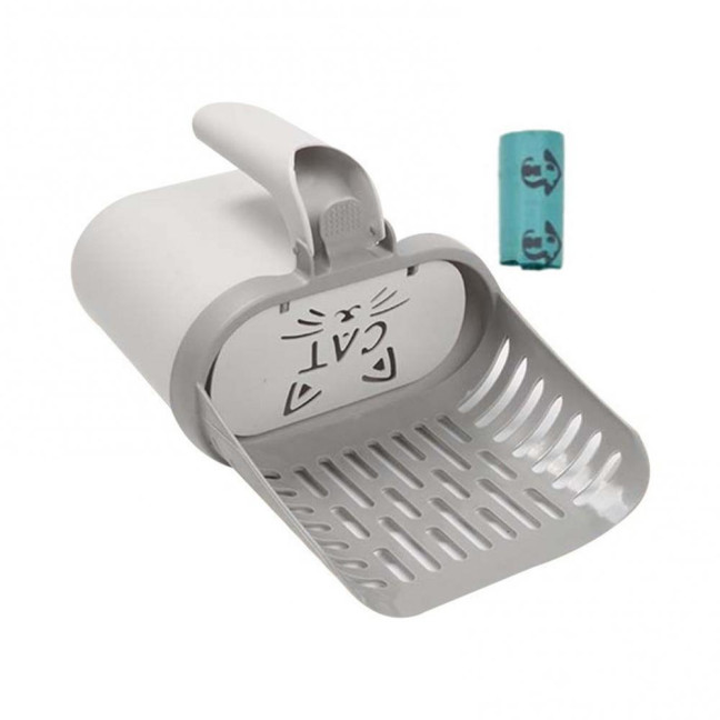 Cat Litter Scooper with Holder Cat Litter Shovel with Integrated Detachable Waste Container Larrge Portable Cat Poop Scooper Cat Litter Scooper with Holder Cat Litter Shovel with Integrated Detachable Waste Container Larrge Portable Cat Poop Scooper
