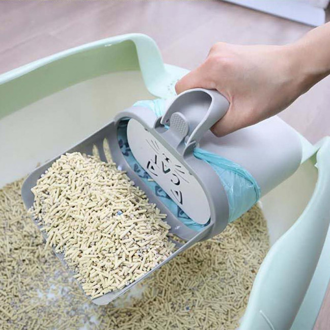 Cat Litter Scooper with Holder Cat Litter Shovel with Integrated Detachable Waste Container Larrge Portable Cat Poop Scooper Cat Litter Scooper with Holder Cat Litter Shovel with Integrated Detachable Waste Container Larrge Portable Cat Poop Scooper