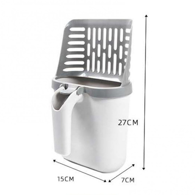 Cat Litter Scooper with Holder Cat Litter Shovel with Integrated Detachable Waste Container Larrge Portable Cat Poop Scooper Cat Litter Scooper with Holder Cat Litter Shovel with Integrated Detachable Waste Container Larrge Portable Cat Poop Scooper