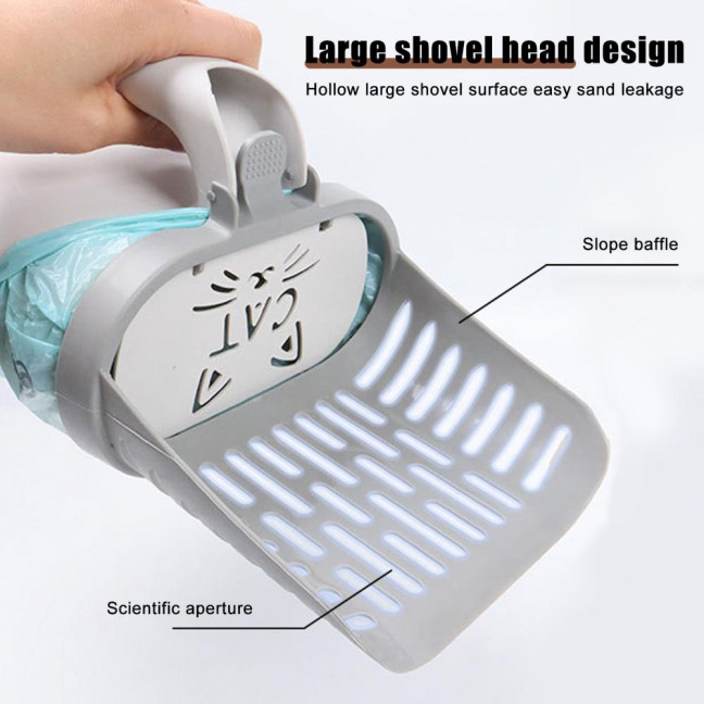 Cat Litter Scooper with Holder Cat Litter Shovel with Integrated Detachable Waste Container Larrge Portable Cat Poop Scooper Cat Litter Scooper with Holder Cat Litter Shovel with Integrated Detachable Waste Container Larrge Portable Cat Poop Scooper