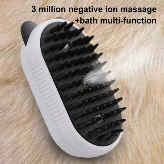 2 Pcs Cat Steam Brush Pet Spray Hair Removal Comb 3-in-1 Pet Grooming Massage Brush with Rotatable And Foldable Handle for Cats And Dogs