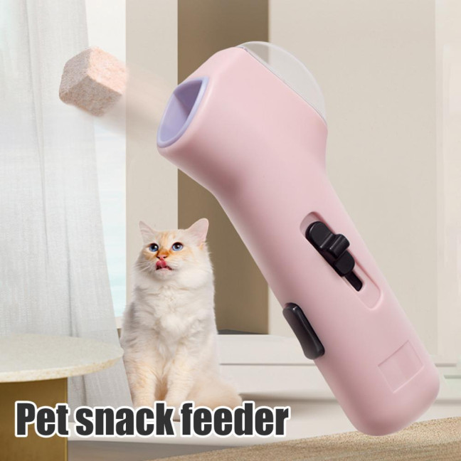 Cat Treat Launcher Pet Food Shooter Interactive Pet Snack Dispenser Handheld Catapult Toy for Kitten Puppy Exercise Training