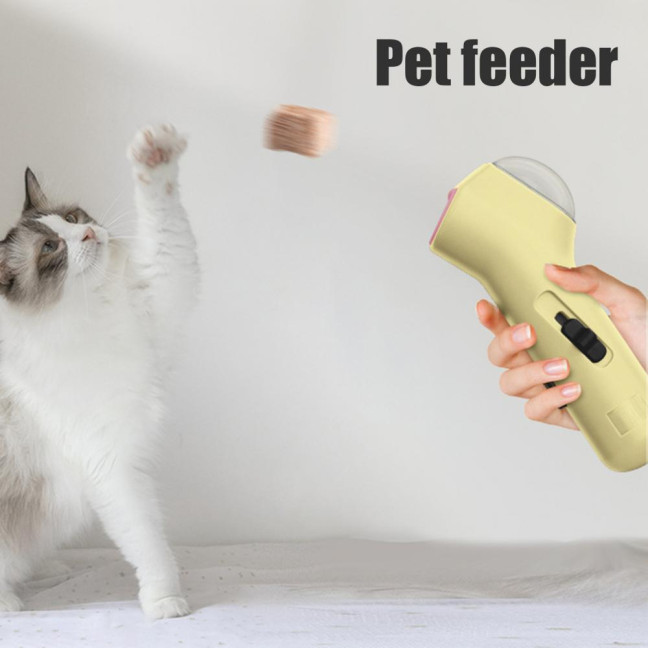 Cat Treat Launcher Pet Food Shooter Interactive Pet Snack Dispenser Handheld Catapult Toy for Kitten Puppy Exercise Training