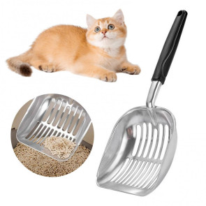 Cat Litter Scoop Metal Cat Litter Scooper Long Handle Alloy Pet Poop Sifting Shovel Cat Pooper Sifter Cleaning Supplies