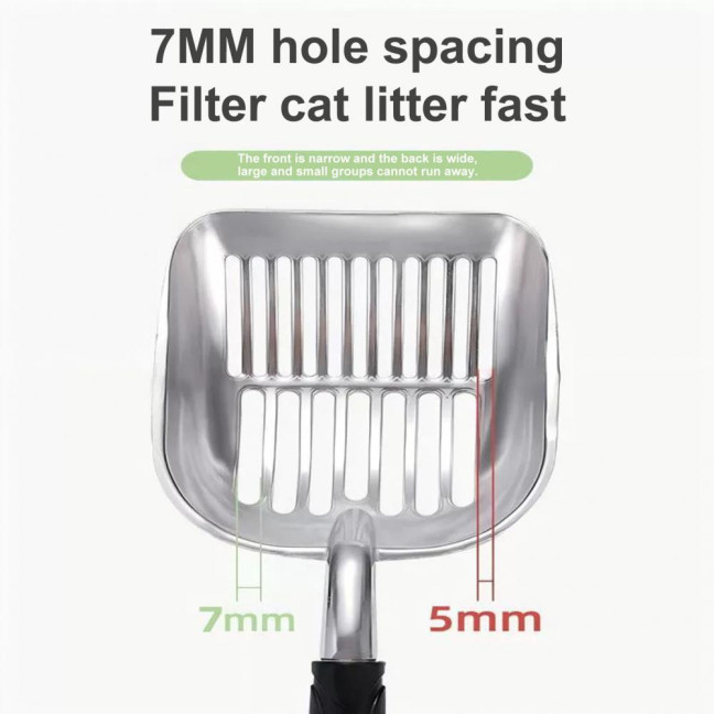 Cat Litter Scoop Metal Cat Litter Scooper Long Handle Alloy Pet Poop Sifting Shovel Cat Pooper Sifter Cleaning Supplies
