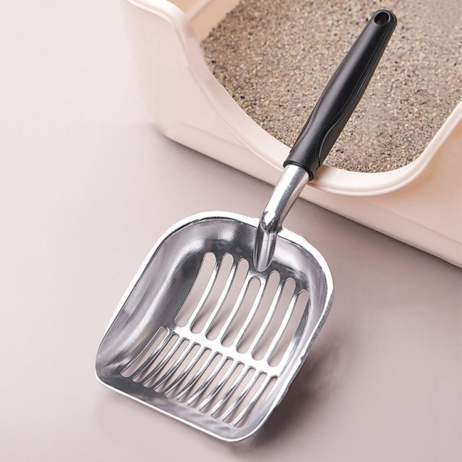 Cat Litter Scoop Metal Cat Litter Scooper Long Handle Alloy Pet Poop Sifting Shovel Cat Pooper Sifter Cleaning Supplies