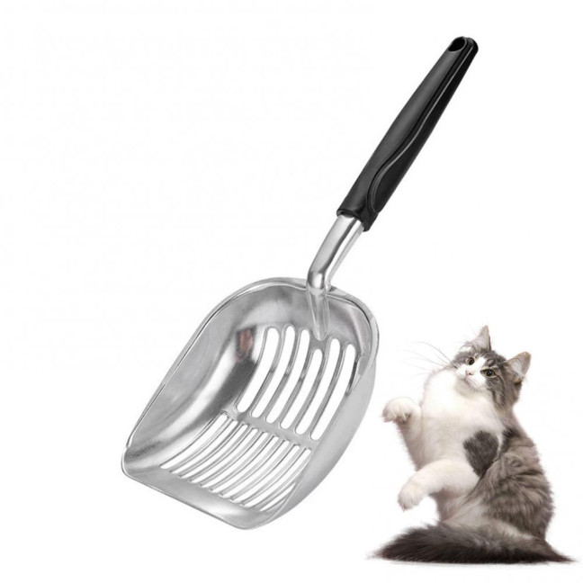 Cat Litter Scoop Metal Cat Litter Scooper Long Handle Alloy Pet Poop Sifting Shovel Cat Pooper Sifter Cleaning Supplies