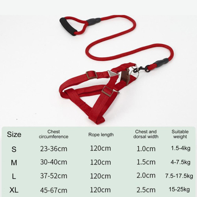 Dog Harness with Leash Dog Training Vest Lead Rope with Soft Padded Handle Pet Traction Supplies for Small And Medium Dogs Cats