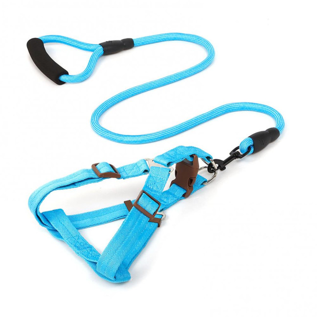 Dog Harness with Leash Dog Training Vest Lead Rope with Soft Padded Handle Pet Traction Supplies for Small And Medium Dogs Cats