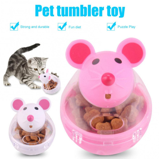 Cat Treat Dispenser Toy Large Capacity Transparent Design Mouse Shape Cat Interactive Toy Food Dispenser Treat Toy