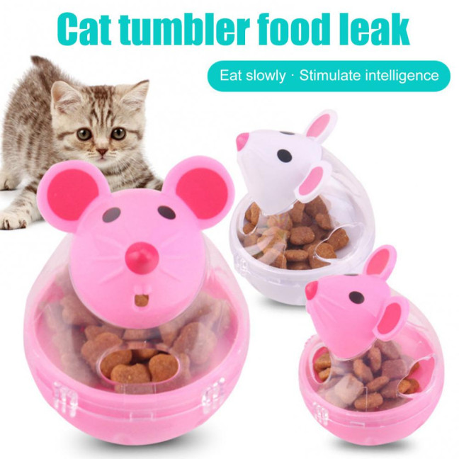 Cat Treat Dispenser Toy Large Capacity Transparent Design Mouse Shape Cat Interactive Toy Food Dispenser Treat Toy