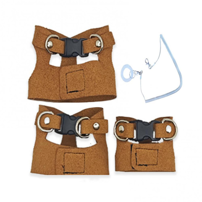 Bearded Dragon Harness And Leash Set Faux Leather Reptile Lizard Harness with Retractable Leash Small Animal Traction Rope Walking Vest Accessories for Amphibians Bearded Dragon Harness And Leash Set Faux Leather Reptile Lizard Harness with Retractable Leash Small Animal Traction Rope Walking Vest Accessories for Amphibians