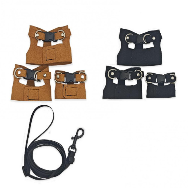 Bearded Dragon Harness And Leash Set Faux Leather Reptile Lizard Harness with Retractable Leash Small Animal Traction Rope Walking Vest Accessories for Amphibians Bearded Dragon Harness And Leash Set Faux Leather Reptile Lizard Harness with Retractable Leash Small Animal Traction Rope Walking Vest Accessories for Amphibians