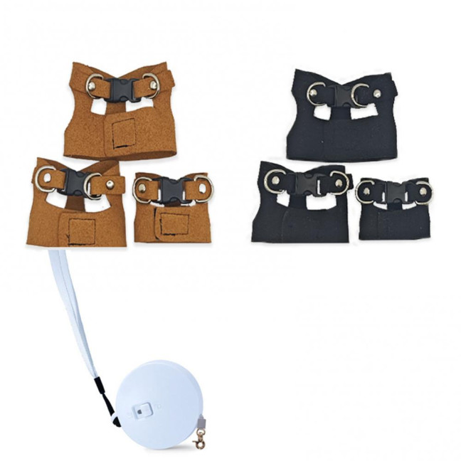 Bearded Dragon Harness And Leash Set Faux Leather Reptile Lizard Harness with Retractable Leash Small Animal Traction Rope Walking Vest Accessories for Amphibians Bearded Dragon Harness And Leash Set Faux Leather Reptile Lizard Harness with Retractable Leash Small Animal Traction Rope Walking Vest Accessories for Amphibians