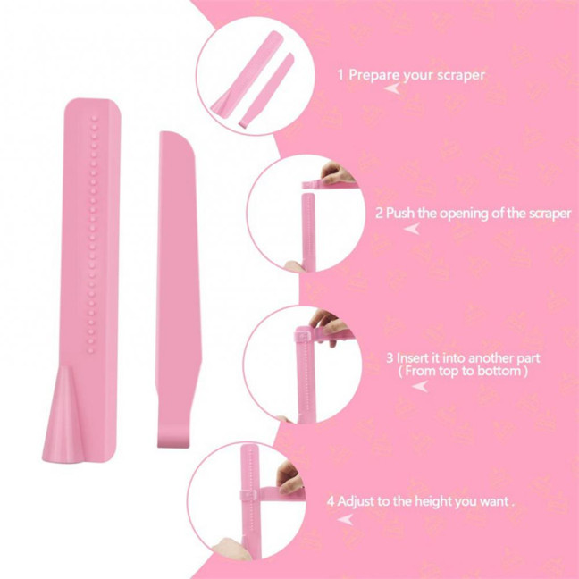 Adjustable Cake Smoother Scraper Fondant Spatula Cake Edges Smoother Food-Grade Cakes Pastry Spatula Cream Leveling Device Adjustable Cake Smoother Scraper Fondant Spatula Cake Edges Smoother Food-Grade Cakes Pastry Spatula Cream Leveling Device