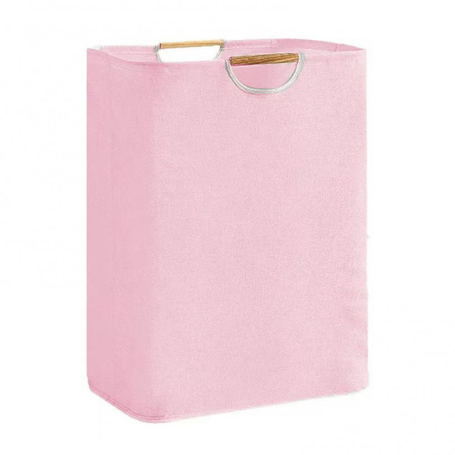 Laundry Hamper Storage Basket with Bamboo Handle Foldable Design Large Capacity Waterproof Fabric Clothes Hamper Laundry Basket