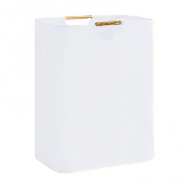 Laundry Hamper Storage Basket with Bamboo Handle Foldable Design Large Capacity Waterproof Fabric Clothes Hamper Laundry Basket