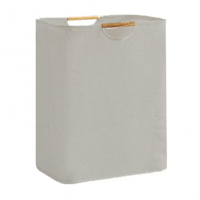 Laundry Hamper Storage Basket with Bamboo Handle Foldable Design Large Capacity Waterproof Fabric Clothes Hamper Laundry Basket