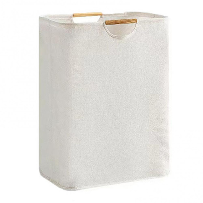 Laundry Hamper Storage Basket with Bamboo Handle Foldable Design Large Capacity Waterproof Fabric Clothes Hamper Laundry Basket