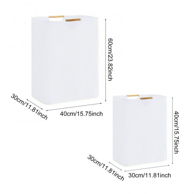 Laundry Hamper Storage Basket with Bamboo Handle Foldable Design Large Capacity Waterproof Fabric Clothes Hamper Laundry Basket