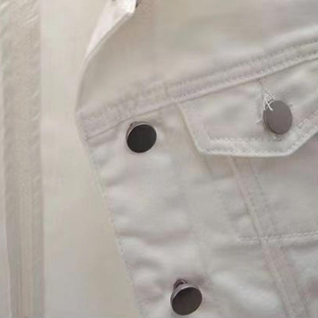 Women's Cropped Denim Jacket Short Sleeve Jean Jacket Lapel Button Down Trucker Coat Summer Casual White Thin Top