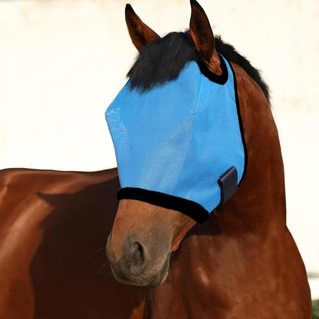 Horse Fly Face Guard Half Face UV Protection Cover from Summer Insect Pest Adjustable Breathable Mesh Coverage for Horse