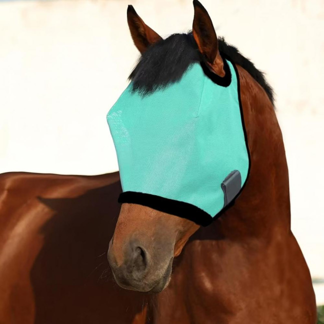 Horse Fly Face Guard Half Face UV Protection Cover from Summer Insect Pest Adjustable Breathable Mesh Coverage for Horse