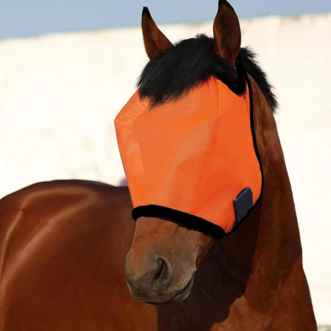 Horse Fly Face Guard Half Face UV Protection Cover from Summer Insect Pest Adjustable Breathable Mesh Coverage for Horse