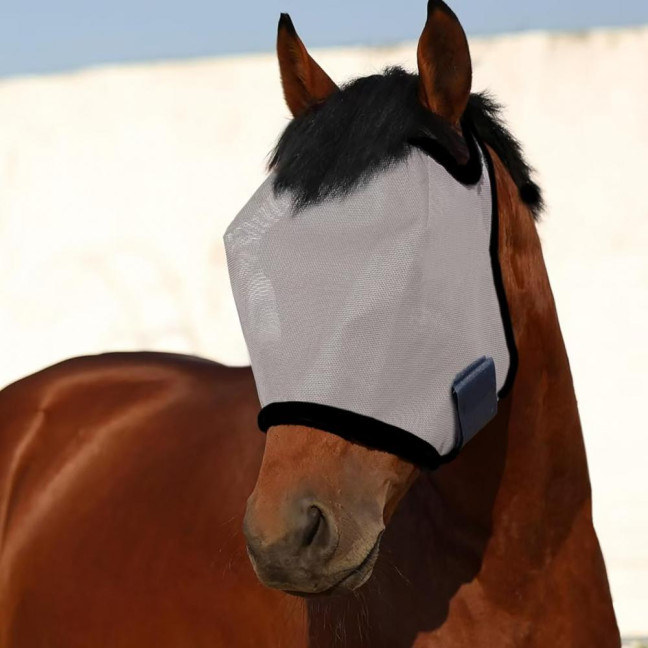 Horse Fly Face Guard Half Face UV Protection Cover from Summer Insect Pest Adjustable Breathable Mesh Coverage for Horse