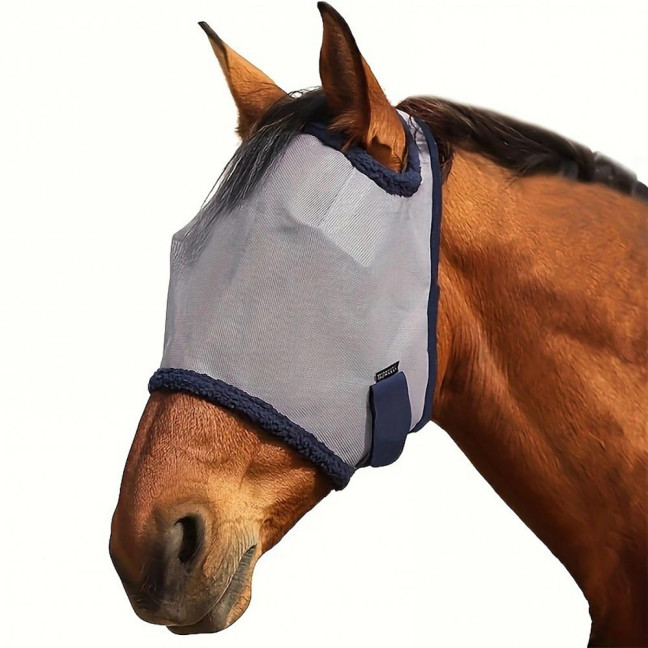 Horse Fly Face Guard Half Face UV Protection Cover from Summer Insect Pest Adjustable Breathable Mesh Coverage for Horse
