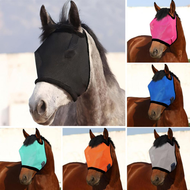 Horse Fly Face Guard Half Face UV Protection Cover from Summer Insect Pest Adjustable Breathable Mesh Coverage for Horse