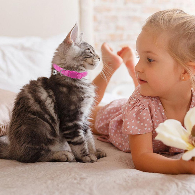 Cat Collar with Bell Soft Cat Safety Collar with Quick Release Buckle Adjustable Nylon Collar for Cats Puppy