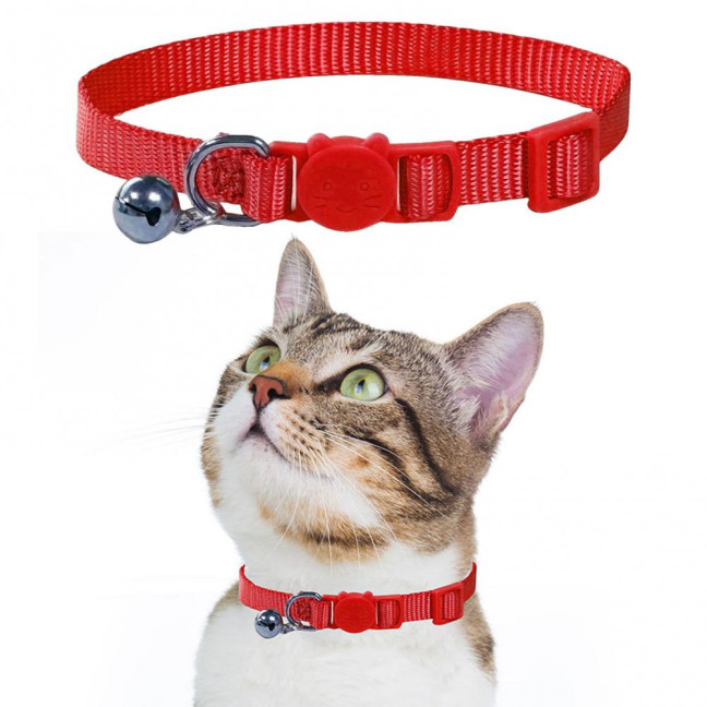 Cat Collar with Bell Soft Cat Safety Collar with Quick Release Buckle Adjustable Nylon Collar for Cats Puppy