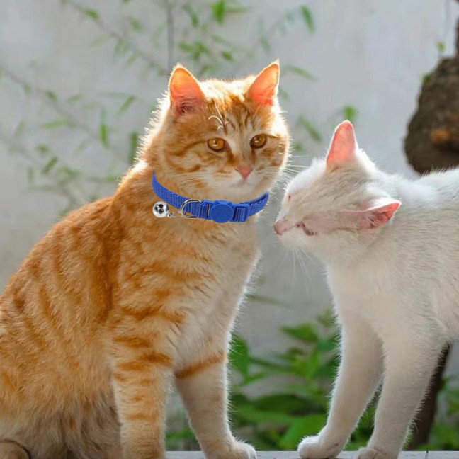 Cat Collar with Bell Soft Cat Safety Collar with Quick Release Buckle Adjustable Nylon Collar for Cats Puppy