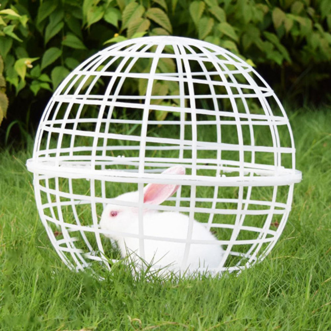 Ball Shaped Movable Chicken House Rollable Poultry Enclosure Round Hutch Plastic Chicken Coop Safety Cage to Prevent Dog Bites for Chicks Rabbits Birds