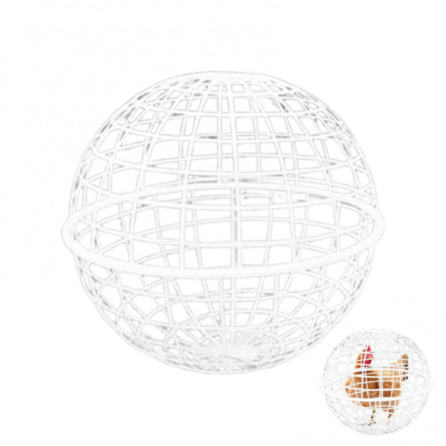 Ball Shaped Movable Chicken House Rollable Poultry Enclosure Round Hutch Plastic Chicken Coop Safety Cage to Prevent Dog Bites for Chicks Rabbits Birds
