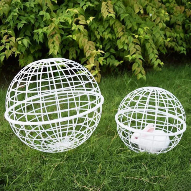 Ball Shaped Movable Chicken House Rollable Poultry Enclosure Round Hutch Plastic Chicken Coop Safety Cage to Prevent Dog Bites for Chicks Rabbits Birds