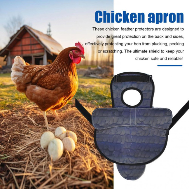 Chicken Saddle for Hens Printed Chicken Aprons with Adjustable Strap Chicken Vest Jacket Clothes for Poultry Back Feather Protection