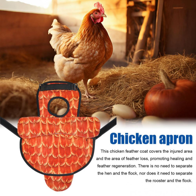Chicken Saddle for Hens Printed Chicken Aprons with Adjustable Strap Chicken Vest Jacket Clothes for Poultry Back Feather Protection