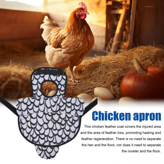 Chicken Saddle for Hens Printed Chicken Aprons with Adjustable Strap Chicken Vest Jacket Clothes for Poultry Back Feather Protection