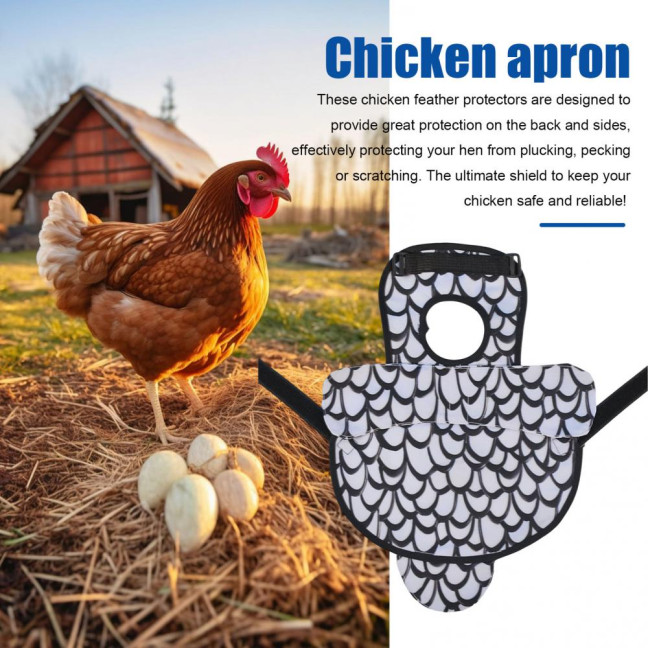 Chicken Saddle for Hens Printed Chicken Aprons with Adjustable Strap Chicken Vest Jacket Clothes for Poultry Back Feather Protection