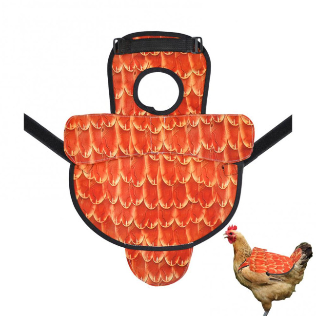 Chicken Saddle for Hens Printed Chicken Aprons with Adjustable Strap Chicken Vest Jacket Clothes for Poultry Back Feather Protection