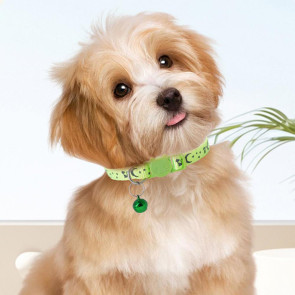 Cat Collar Adjustable Pet Collar with Bell And Safety Release Buckle Star Moon Print Breakaway Nylon Collar for Kitten Cats