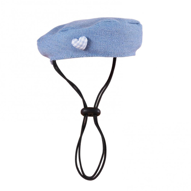 Cartoon Pet Costume Small Dog Beret Hat with Adjustable Straps Denim Pet Bandana Dress-up Accessories for Small Medium Dogs Cats