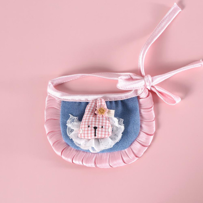 Cartoon Pet Costume Small Dog Beret Hat with Adjustable Straps Denim Pet Bandana Dress-up Accessories for Small Medium Dogs Cats