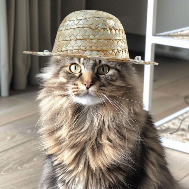 Pet Sombrero Straw Hat Mini Dog Sun Protection Hat with Flower Adjustable Hawaii Sun Bucket Cap Summer Beach Hat for Small Medium Dogs Cats