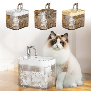 1.5L Transparent Pet Water Fountain Automatic Cat Drinking Dispenser with 3 Filter Sponge Electric Pet Drink Bowl for Indoor Cats Dogs